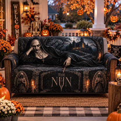 The Nun Valak Horror Sofa Cover – Halloween Horror Quilted Home Decor