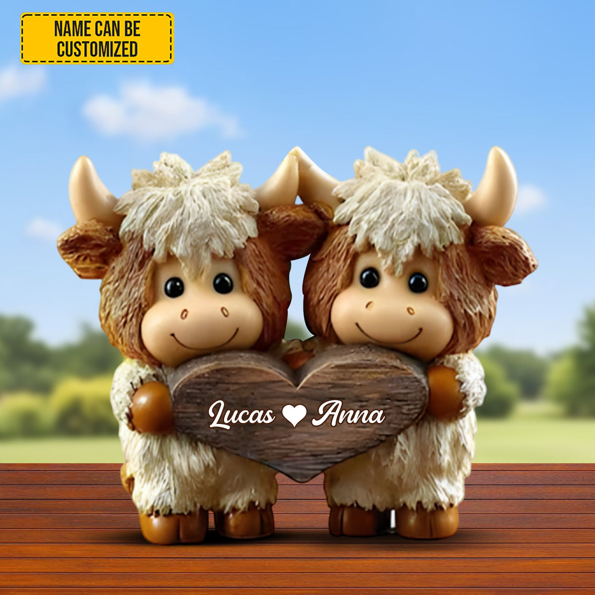 Cute Highland Cow Couple - Personalized Custom Shaped Acrylic Plaque