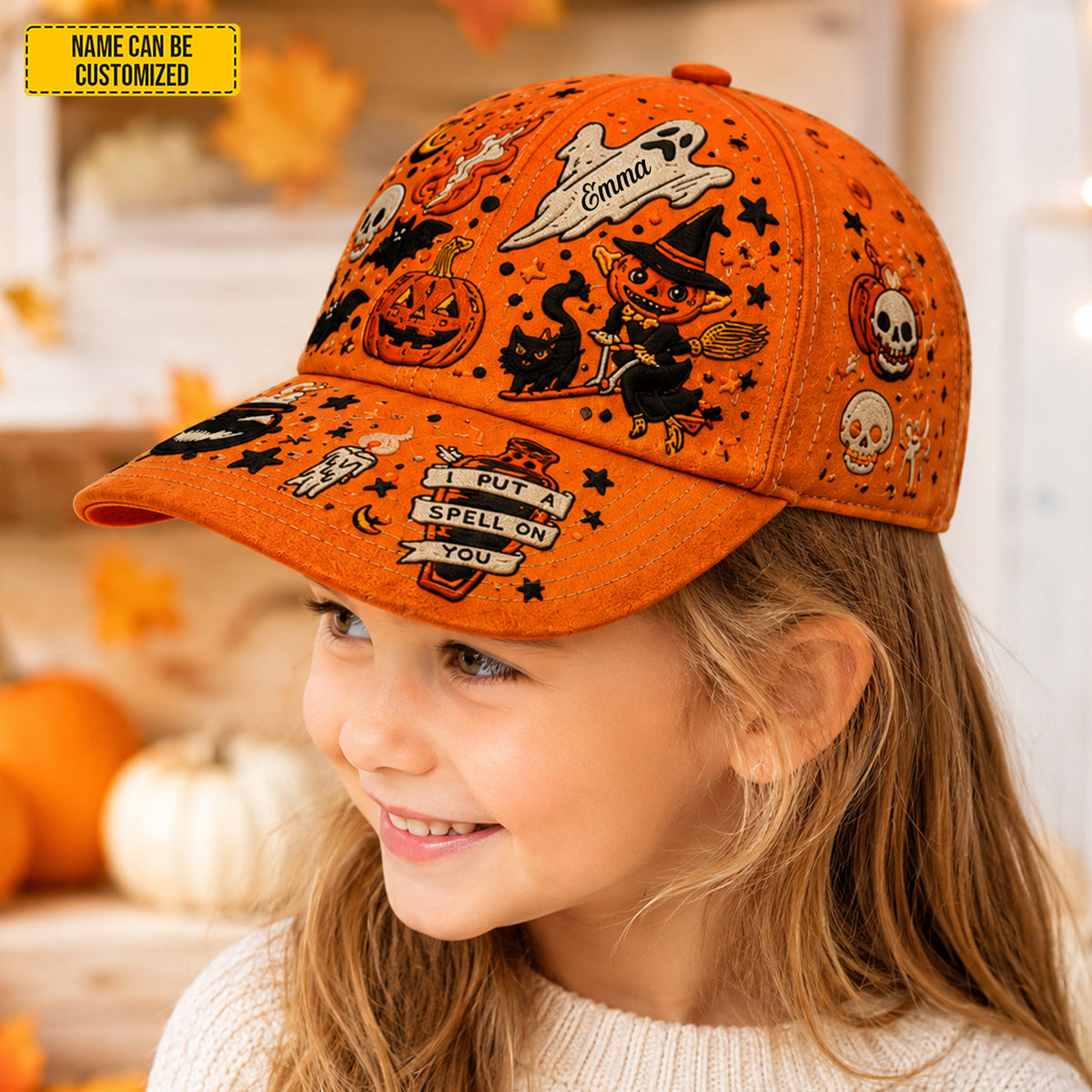 Personalized Halloween Pumpkin Classic Cap