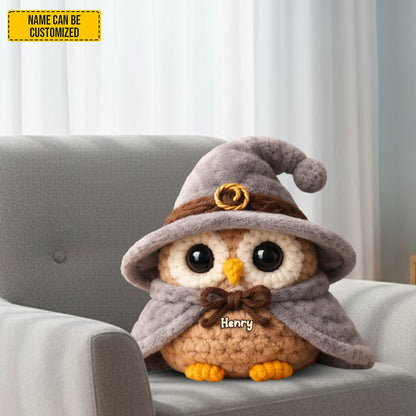 Personalized Cute Owl With Witch Hat Custom Shaped Pillow