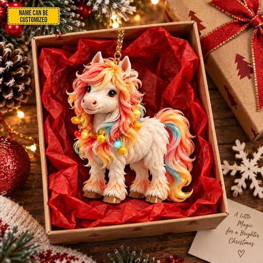 Personalized Colorful Horse Christmas Ornament