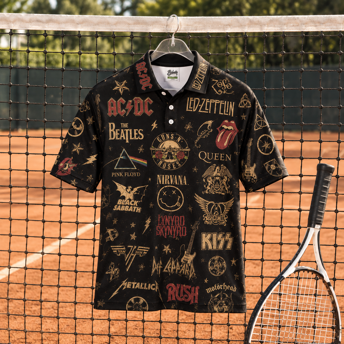 Classic Rock Legends All-Over Print Polo Shirt, Music Lover Gift for Men