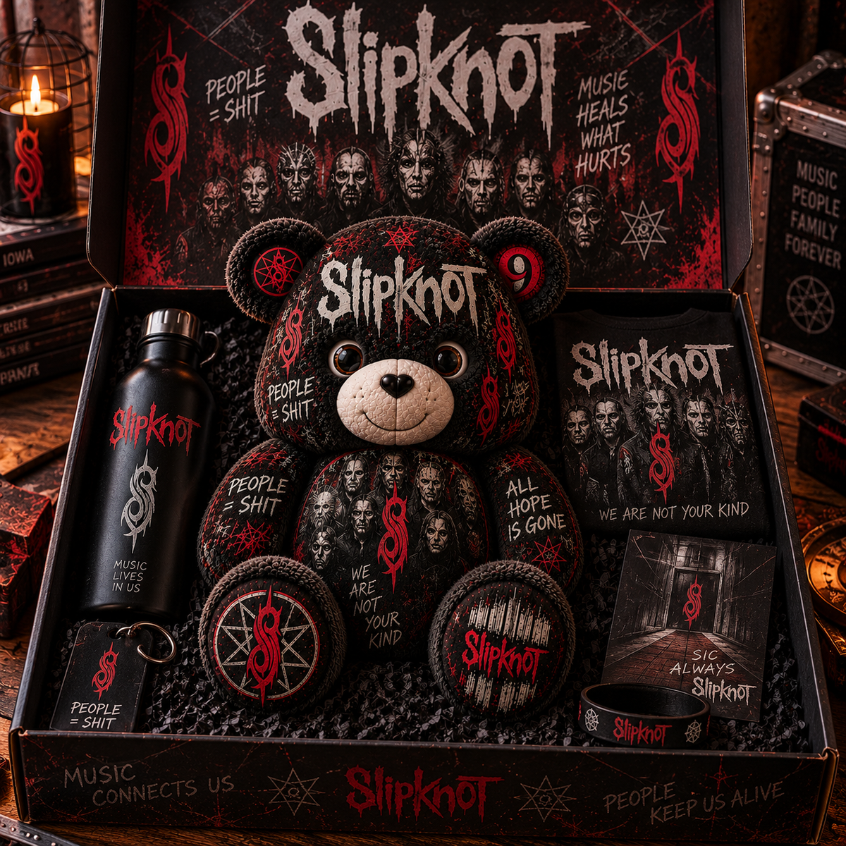 Slipknot Bear Custom Shaped Pillow – Heavy Metal Music Fan Gift, Iowa & All Hope Is Gone Collectible