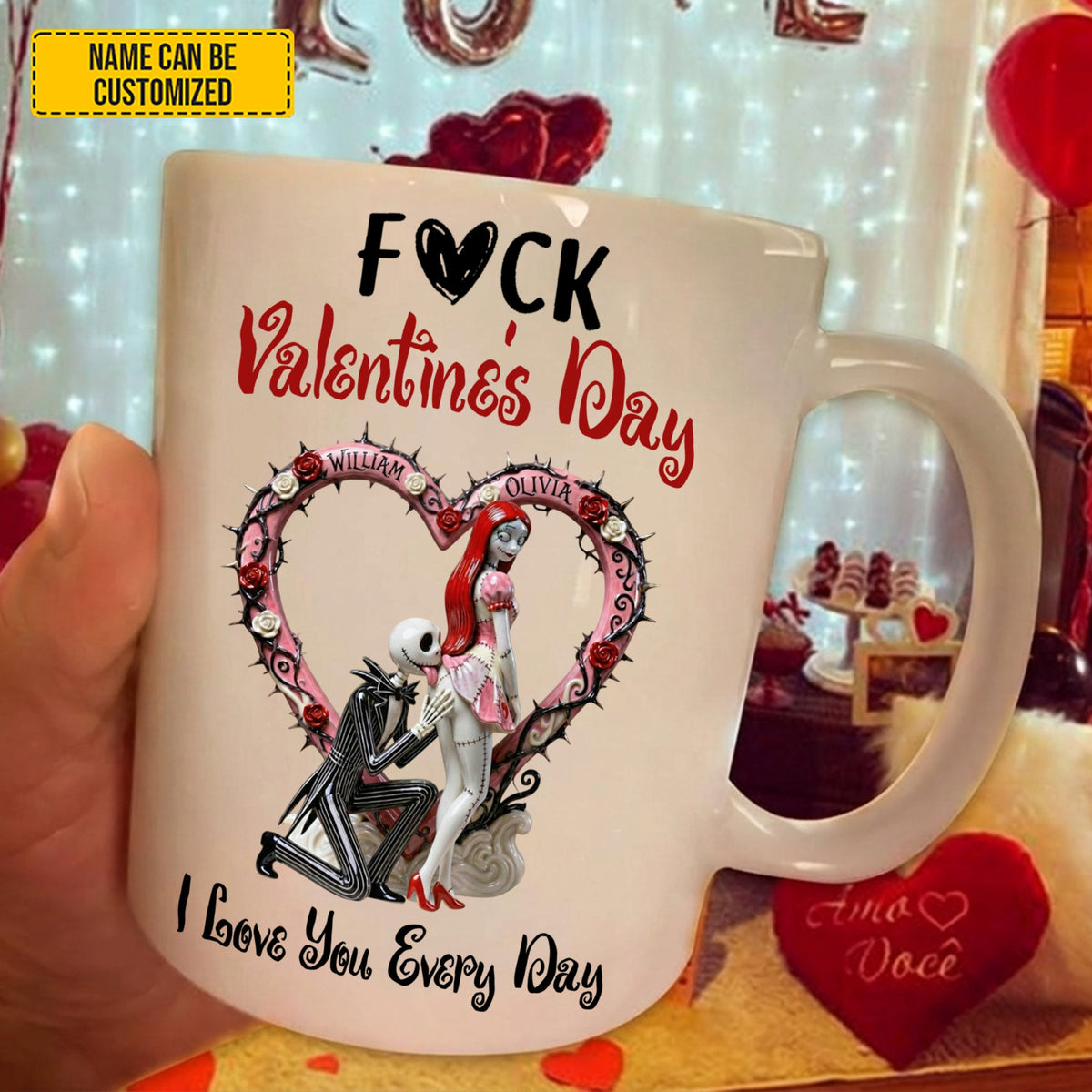 I Love You Every Day - Personalized Couple White Mug