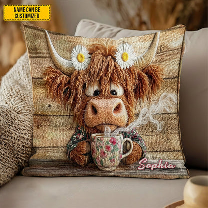 Personalized Highland Cow Pillow