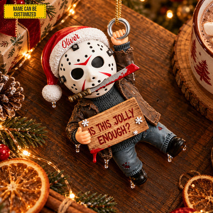 Personalized Jason Voorhees Christmas Ornament - Funny Halloween Christmas Gift for Horror Fans