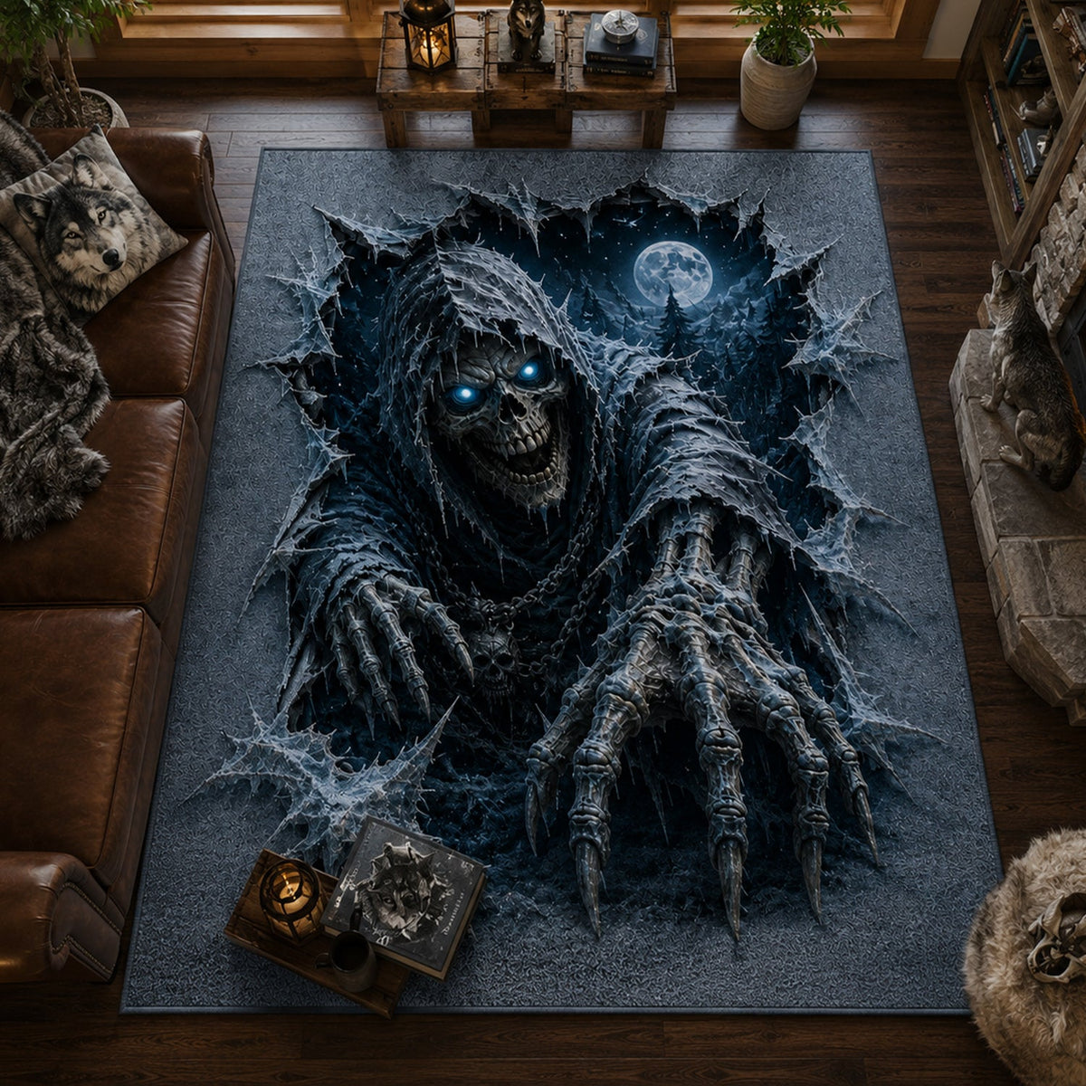 Grim Reaper 3D Illusion Area Rug
