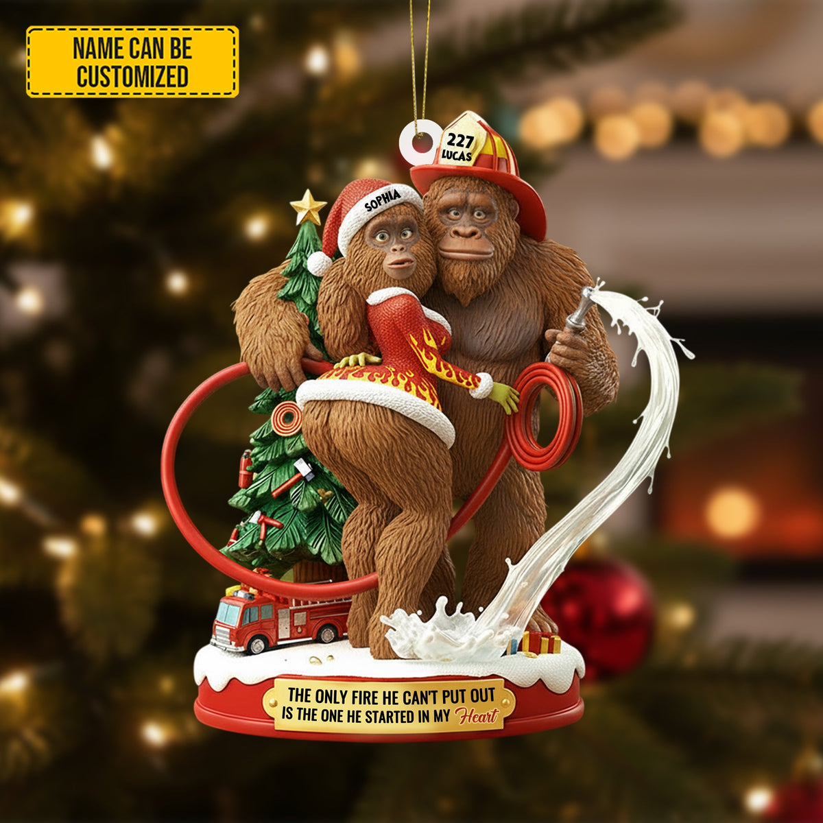 Bigfoot Couple Ornament – Personalized Funny Christmas Gift