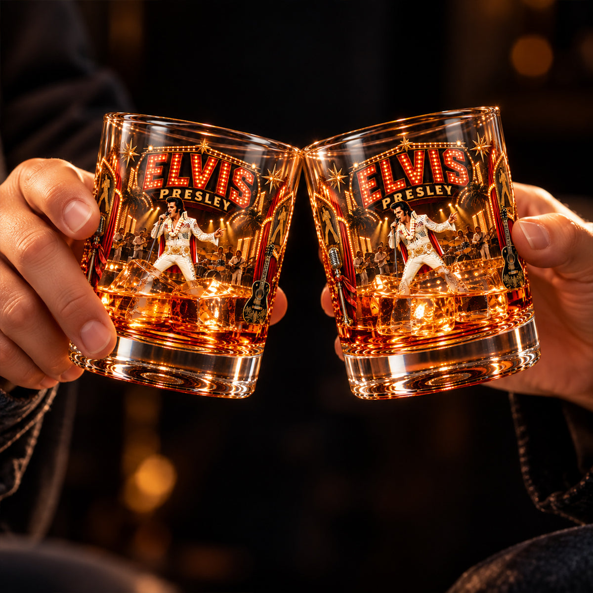 The King of Rock 'n' Roll – Elvis Presley Inspired Whiskey Glass