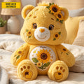 Personalized Cute Sunflower Bear Pillow