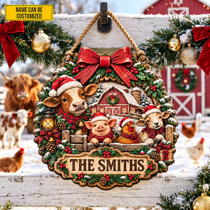 Personalized Christmas Farmhouse Wooden Sign
