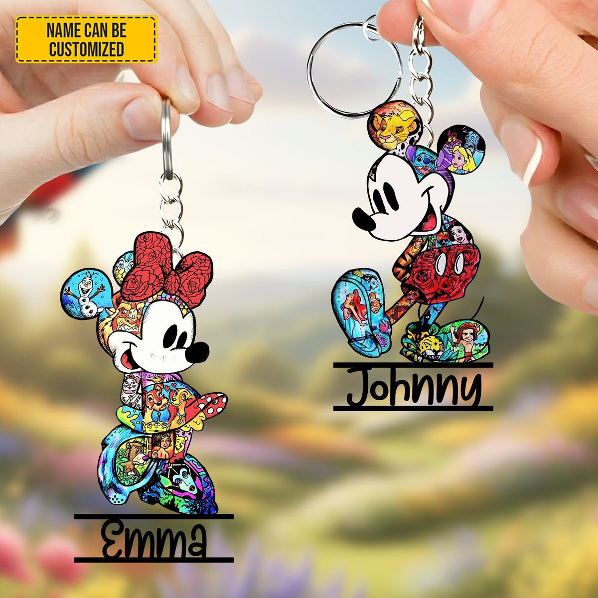 Personalized Mouse Cute Couple Keychain