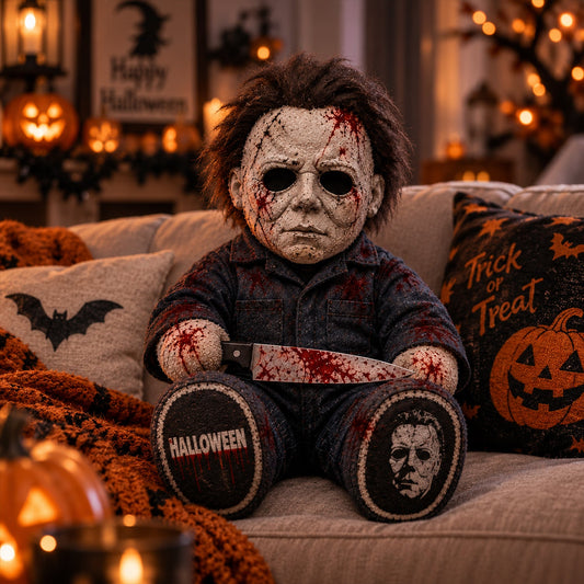 Masked Midnight Slasher Custom Shape Pillow – Creepy Halloween Collector Gift