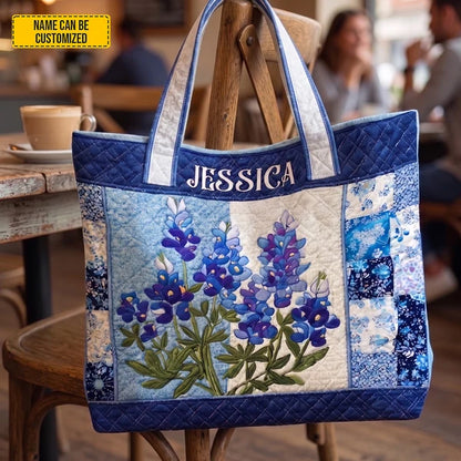 Personalized Beautiful Lavender Quilted Tote Bag