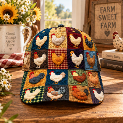 Colorful Chicken Patchwork Classic Cap – Cute Chicken Lover Gift
