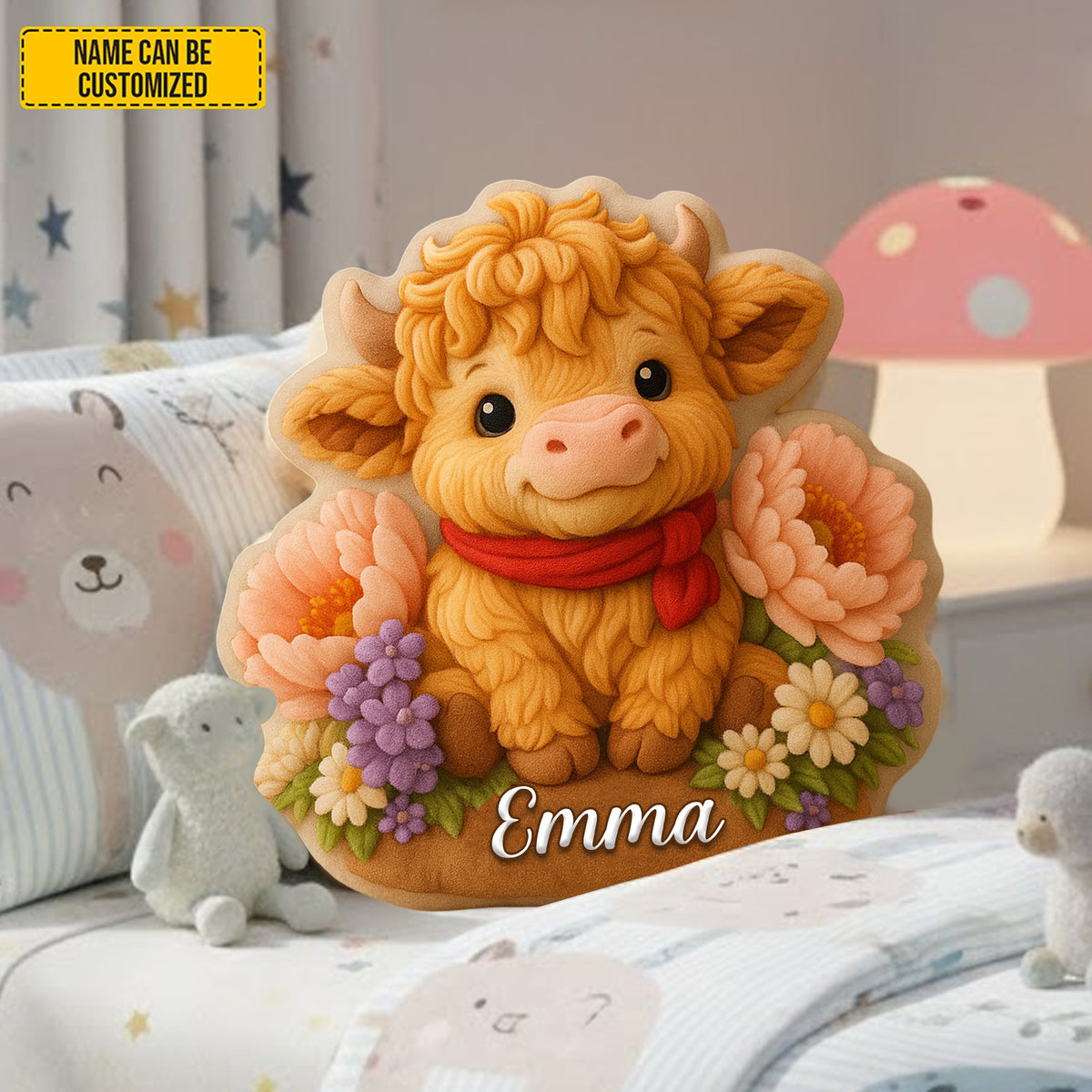 Cute Highland Cow - Personalized Highland Cow Shaped Pillow