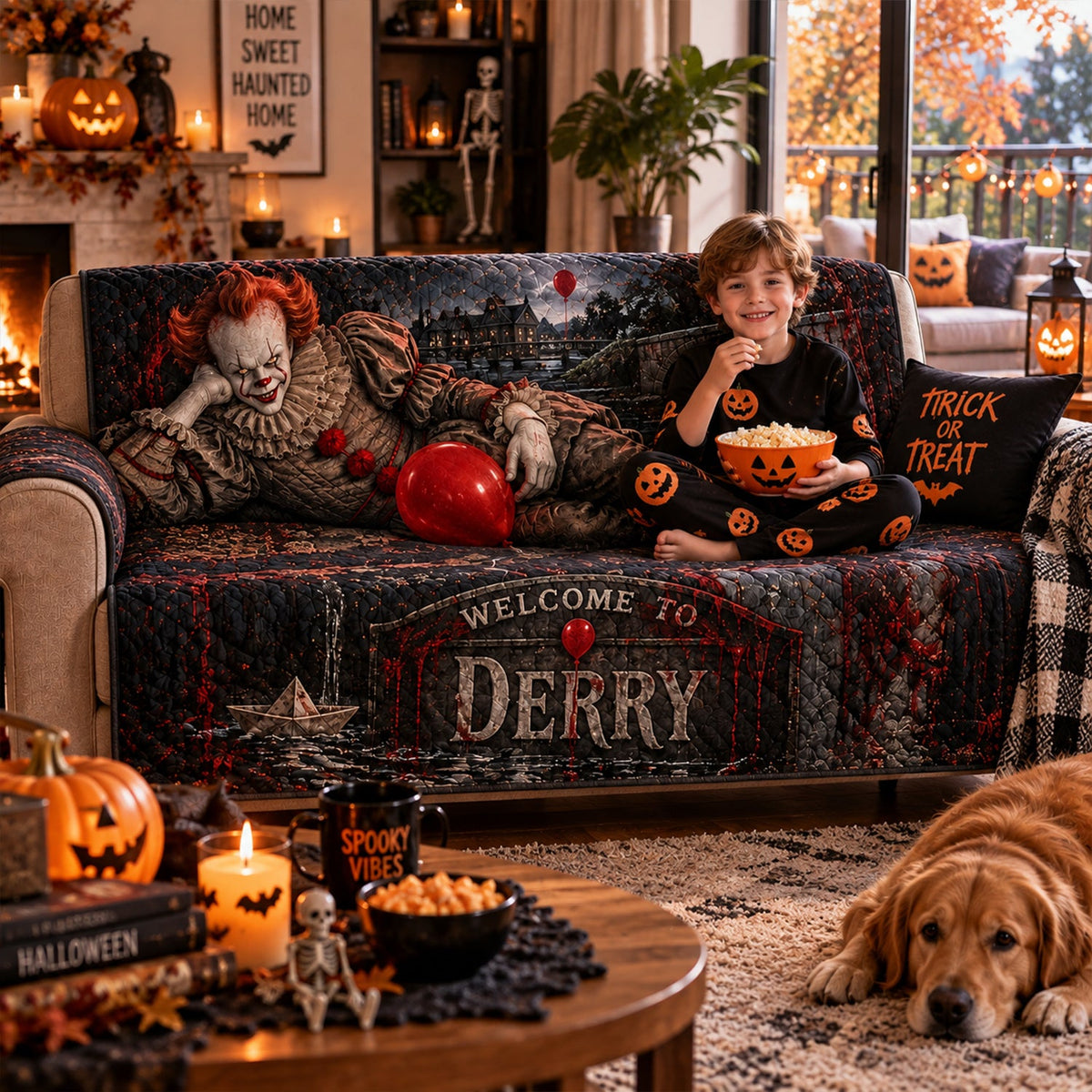 Pennywise Welcome to Derry – Halloween Horror Quilted Home Decor
