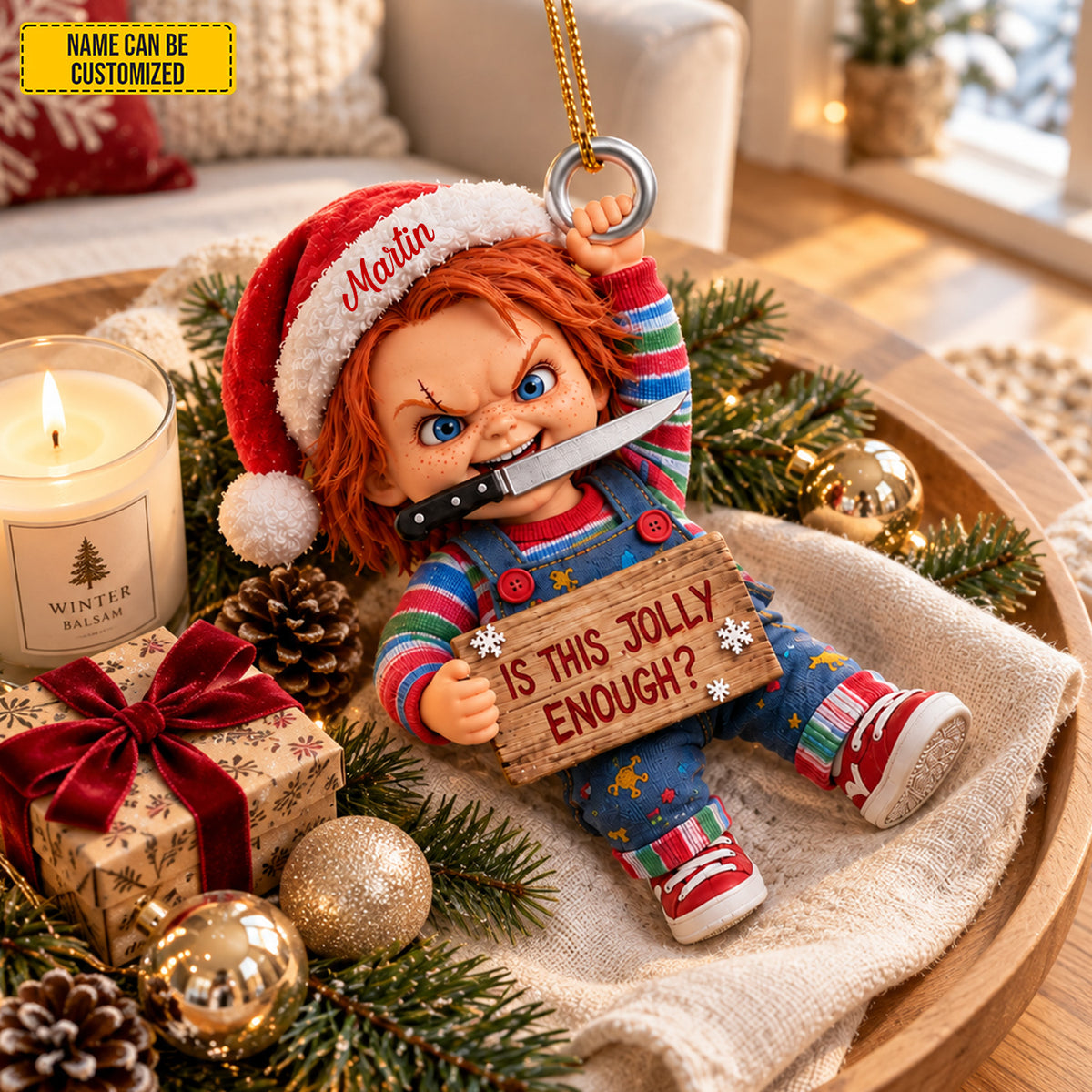 Personalized Chucky Christmas Ornament - Funny Halloween Christmas Gift for Horror Fans