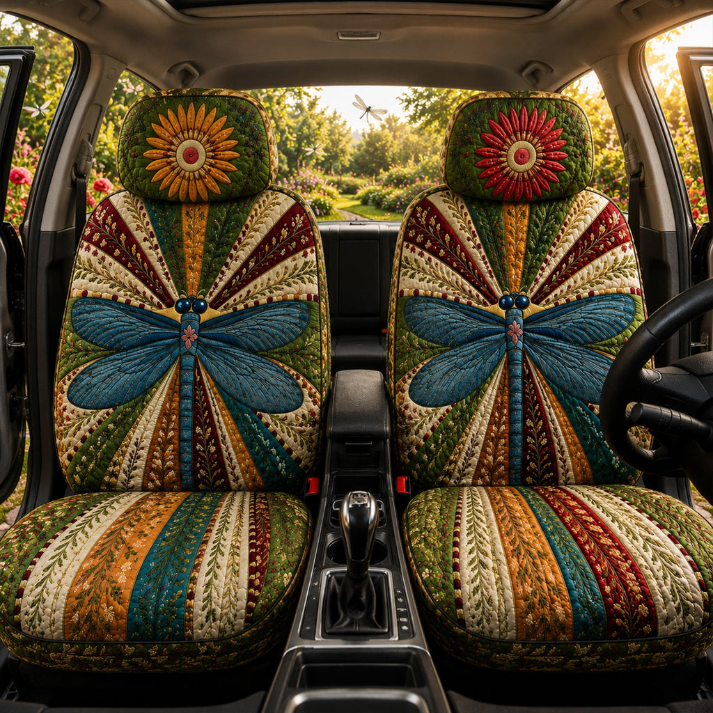 Dragonfly Garden - Vintage Car Seat Covers
