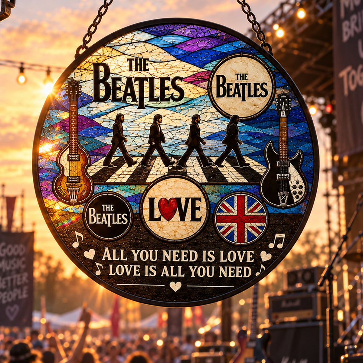 The Beatles Abbey Road Stained Glass Suncatcher