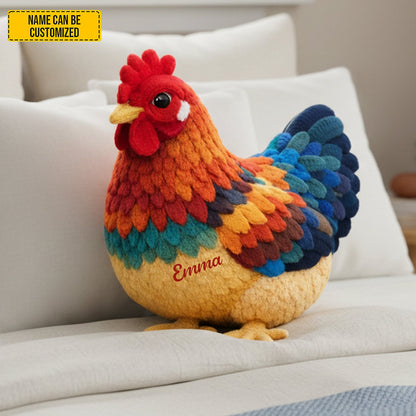 Personalized Cozy Chicken Farmhouse Shaped Pillow