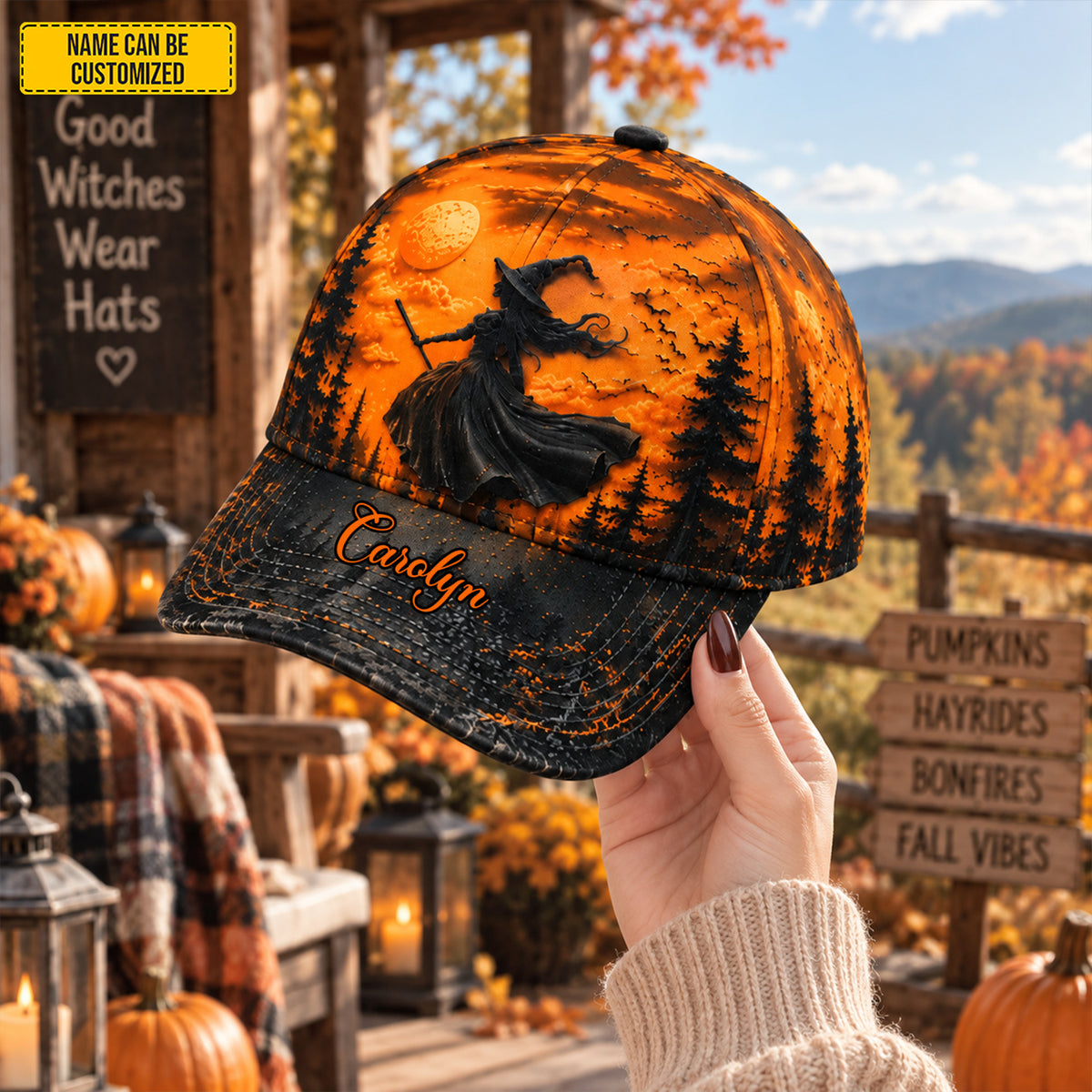 Personalized Halloween Witch Classic Cap