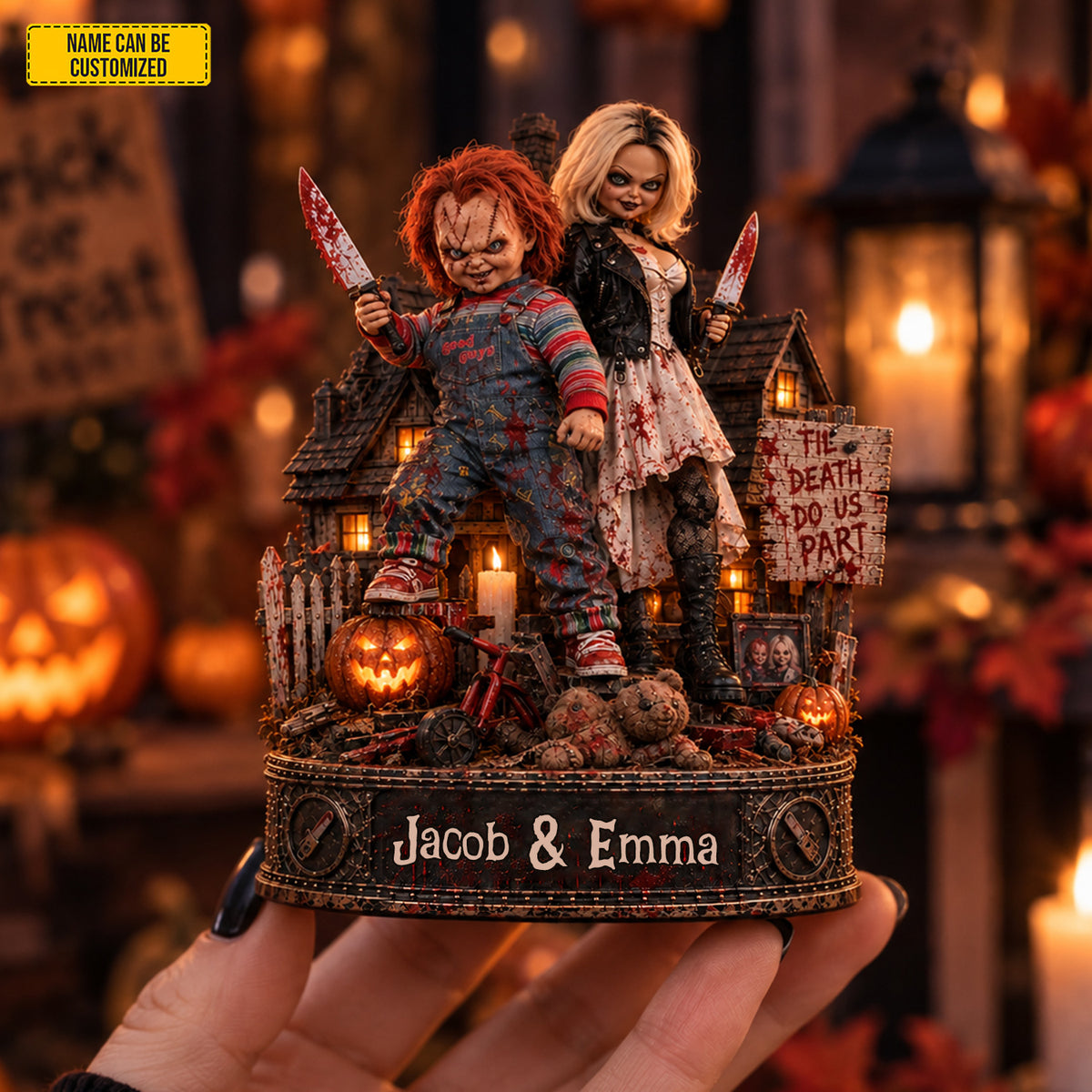 Personalized Chucky & Tiffany Halloween Couple Acrylic Plaque