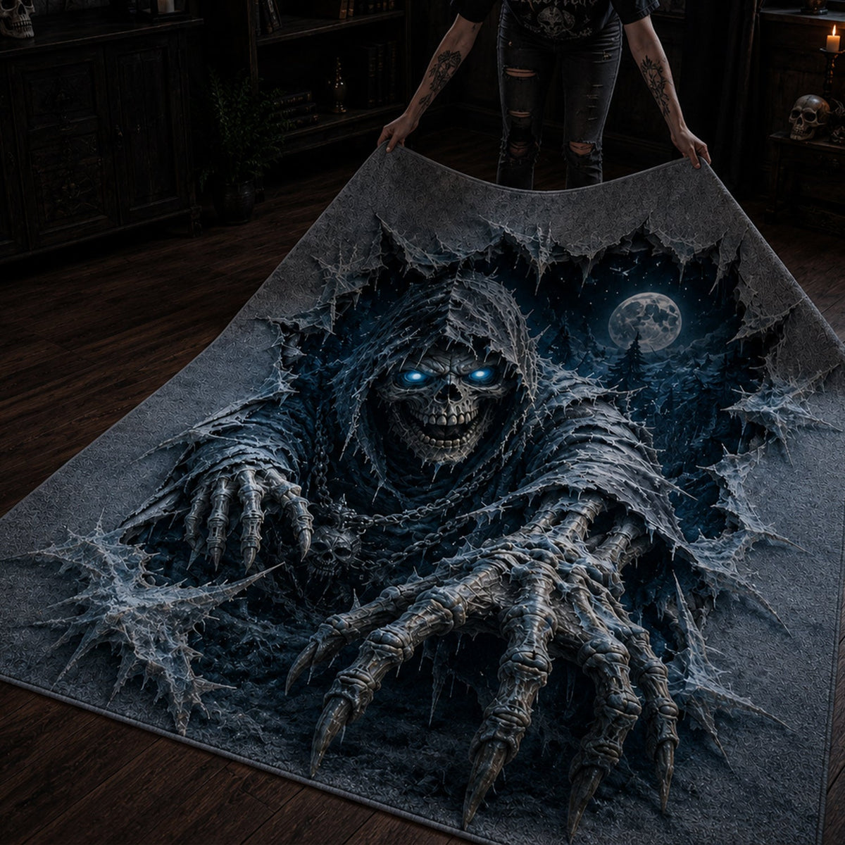 Grim Reaper 3D Illusion Area Rug