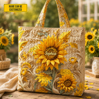 Personalized Sunflower Tote Bag