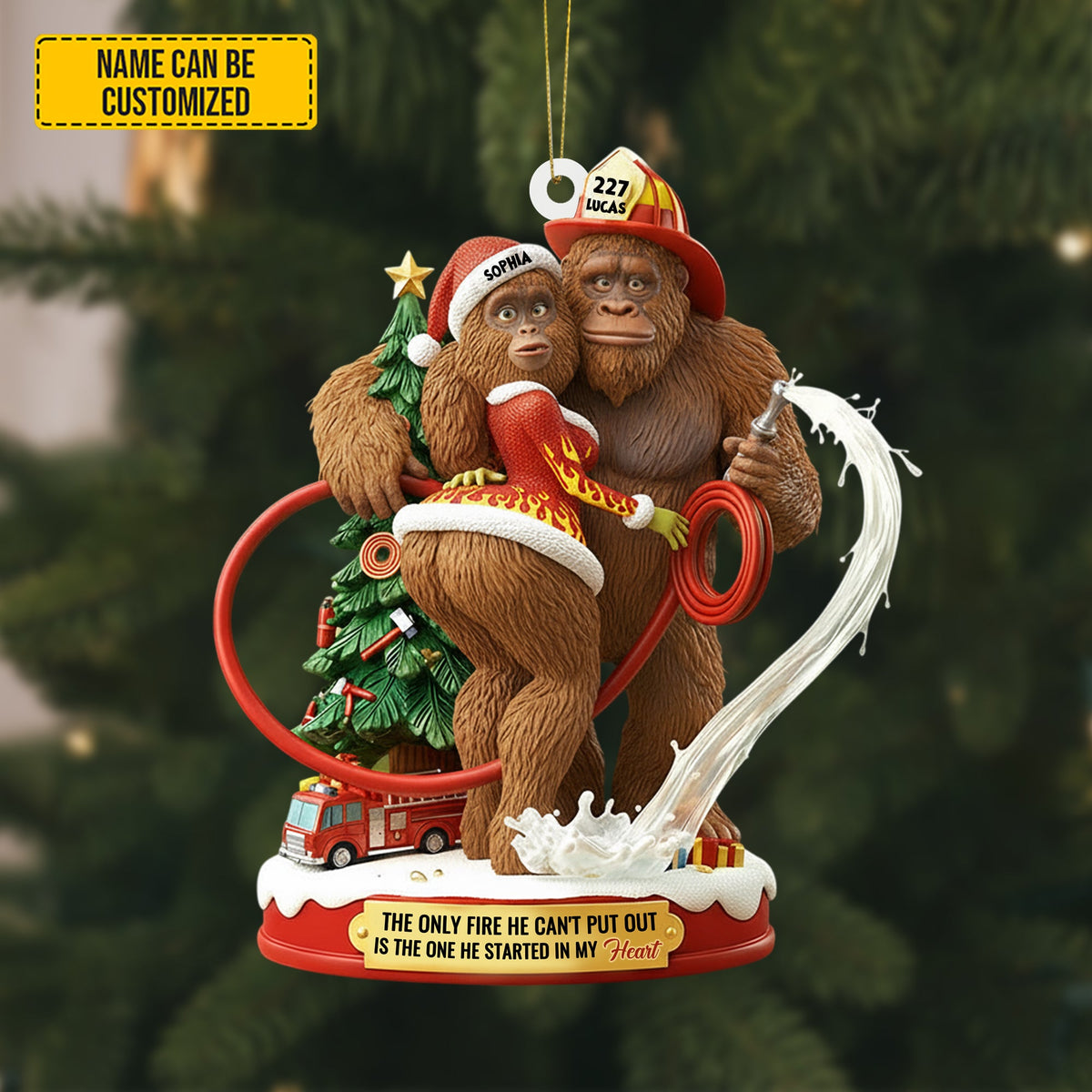 Bigfoot Couple Ornament – Personalized Funny Christmas Gift