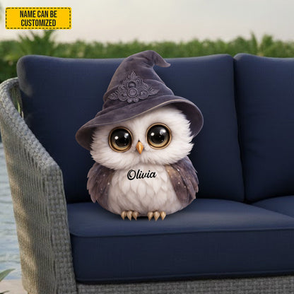 Personalized Cute Owl Witch Custom Shaped Pillow