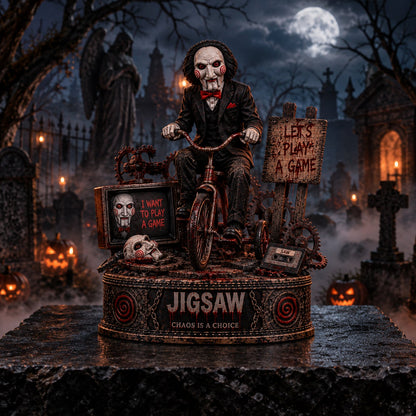 Jigsaw Let’s Play A Game Halloween - Horror Collectible Table Decor
