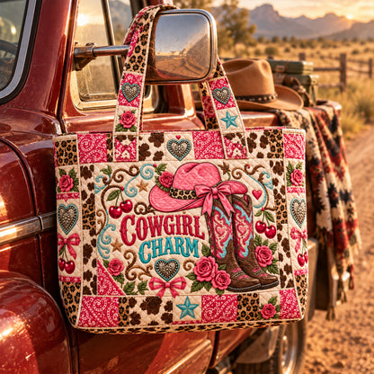 Cowgirl Charm Quilted Tote Bag