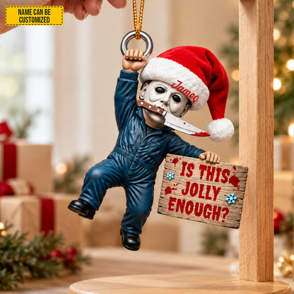 Personalized Michael Myers Christmas Ornament - Funny Halloween Christmas Gift for Horror Fans