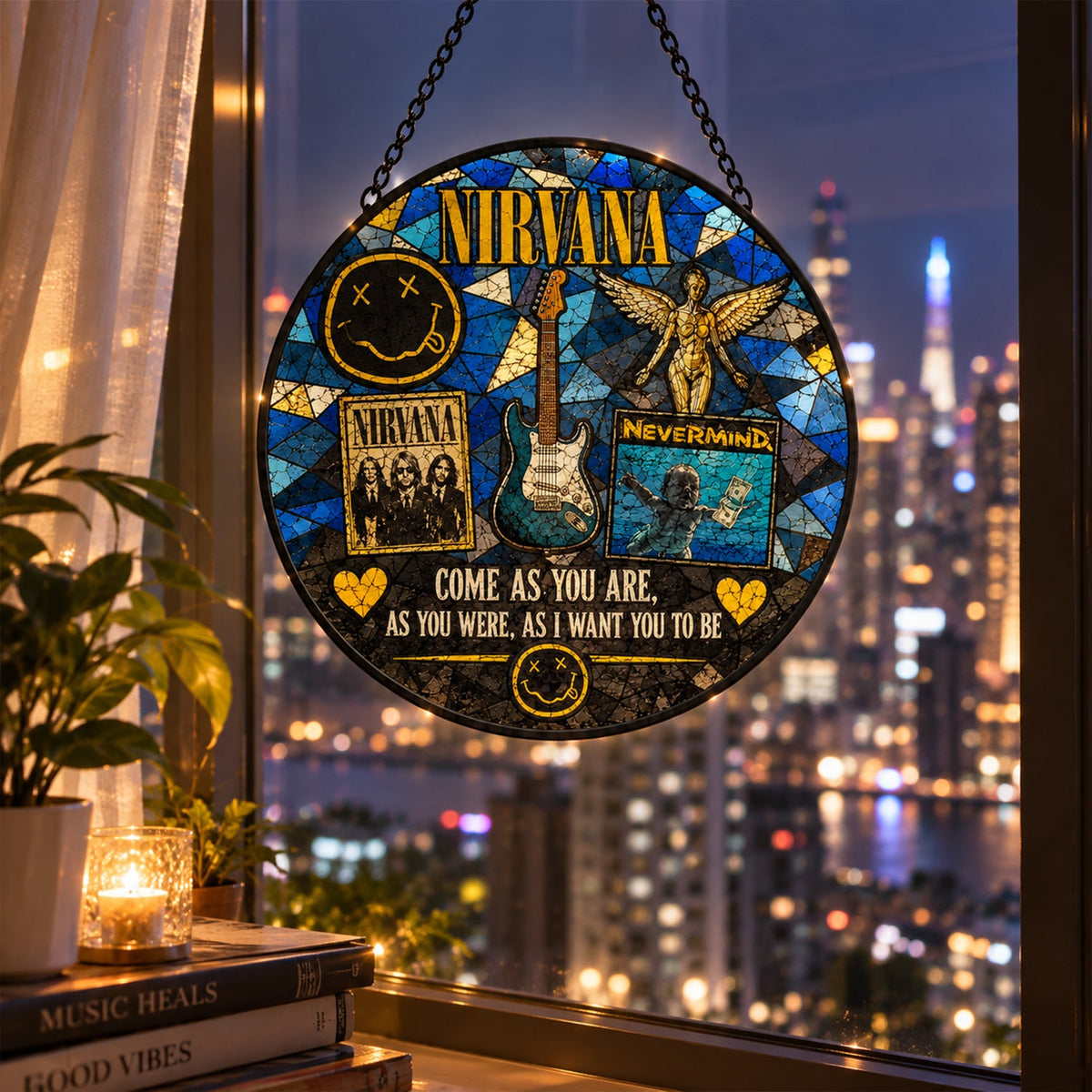 Nirvana Come As You Are Stained Glass Suncatcher