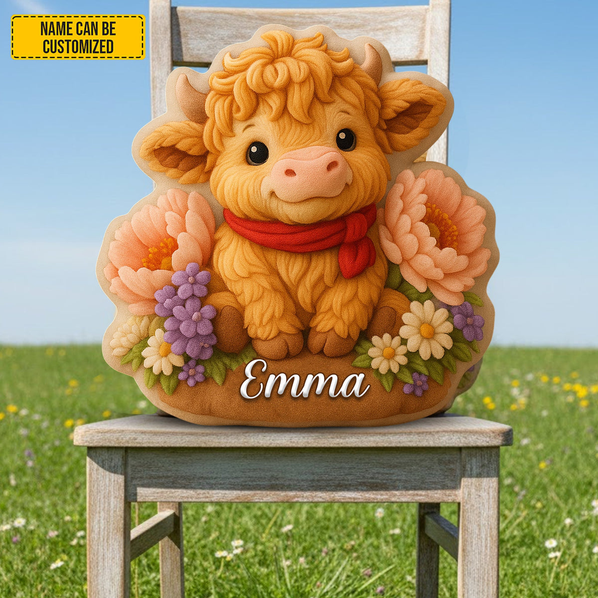 Cute Highland Cow - Personalized Highland Cow Shaped Pillow