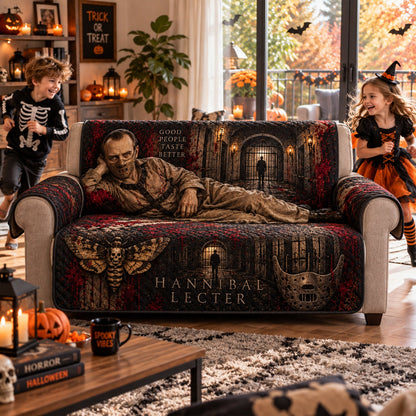 Hannibal Lecter Horror Sofa Cover – Halloween Horror Quilted Home Decor