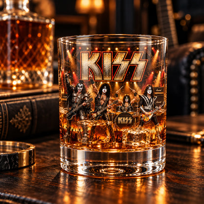 Rock and Roll All Nite – KISS Band Inspired Whiskey Glass