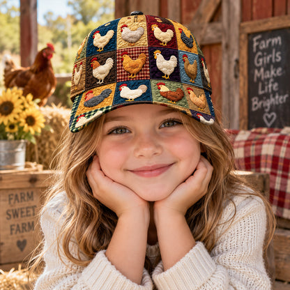 Colorful Chicken Patchwork Classic Cap – Cute Chicken Lover Gift
