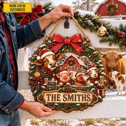 Personalized Christmas Farmhouse Wooden Sign