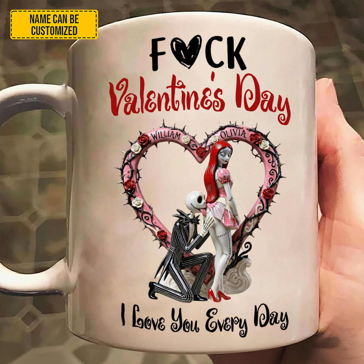 I Love You Every Day - Personalized Couple White Mug