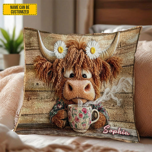 Personalized Highland Cow Pillow