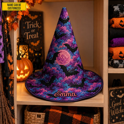 Personalized Bat Witch Hat – Spooky Halloween Gift for Her