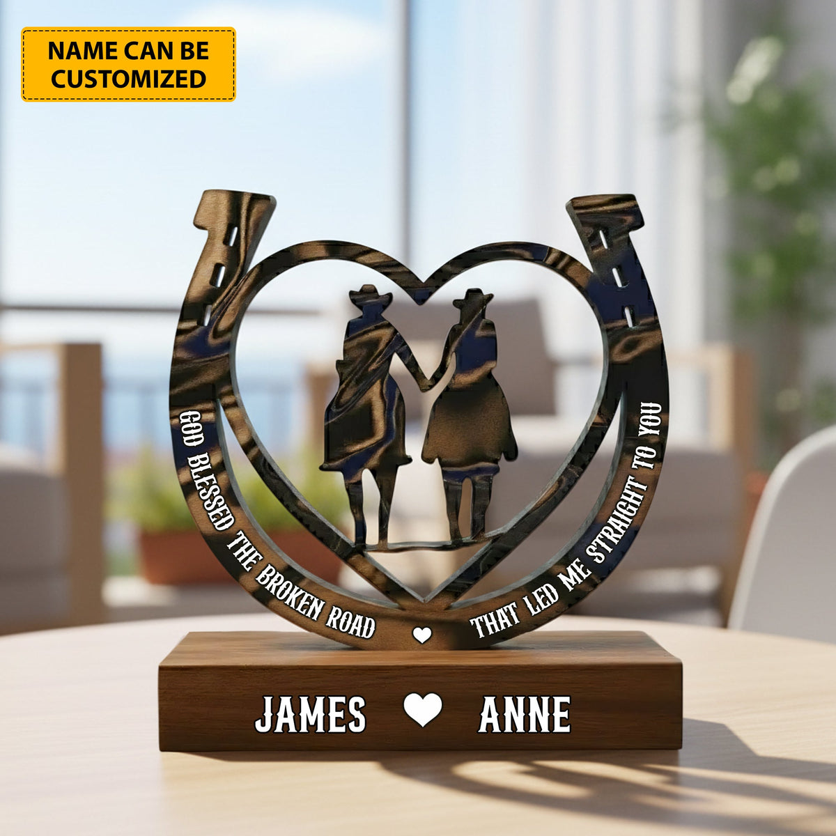 Love Horse - Personalized Horse Couple Acrylic Plaque