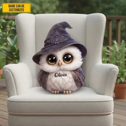 Personalized Cute Owl Witch Custom Shaped Pillow