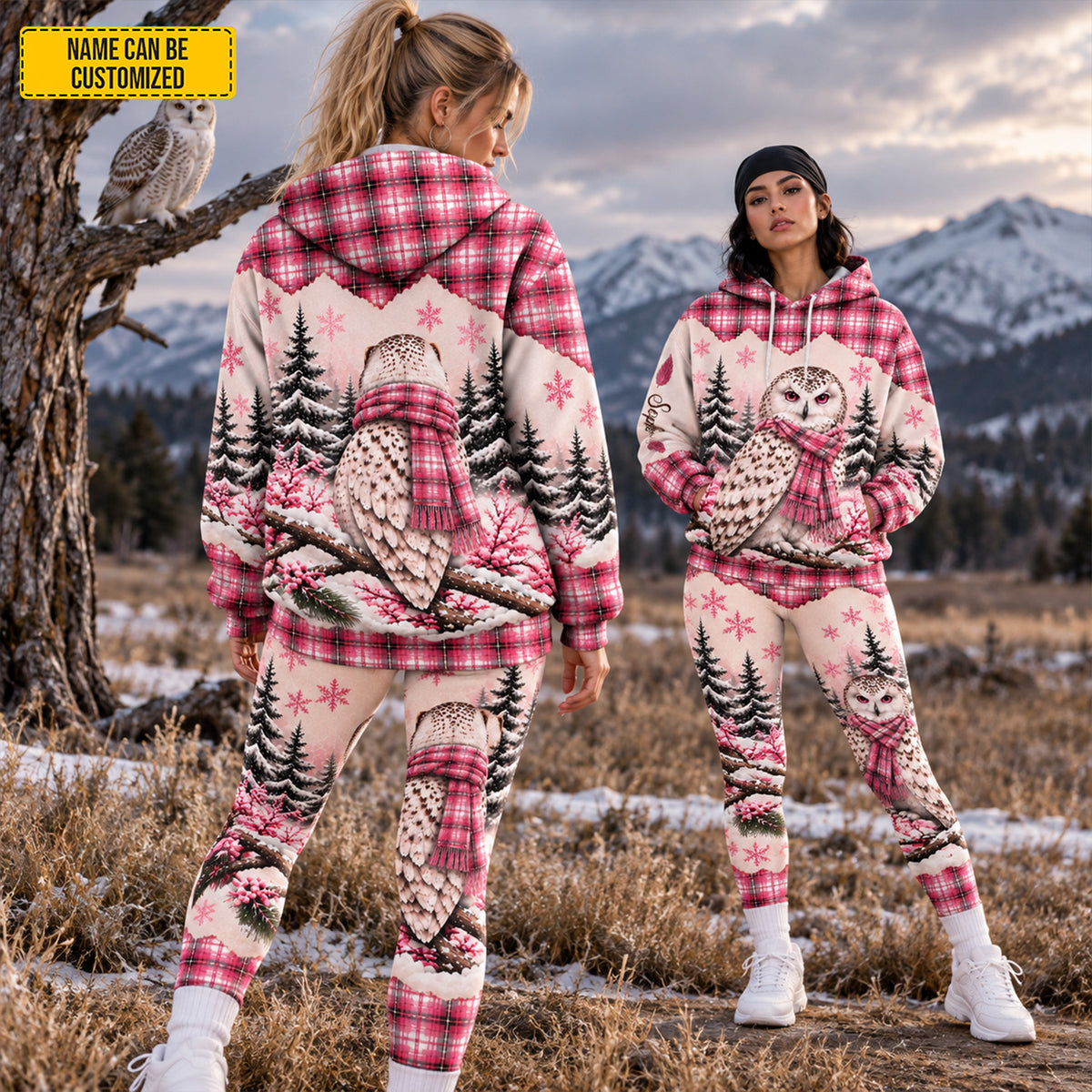 Snowy Owl - Personalized Christmas Hoodie and Leggings Set Version 2