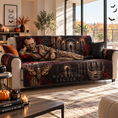 Hannibal Lecter Horror Sofa Cover – Halloween Horror Quilted Home Decor