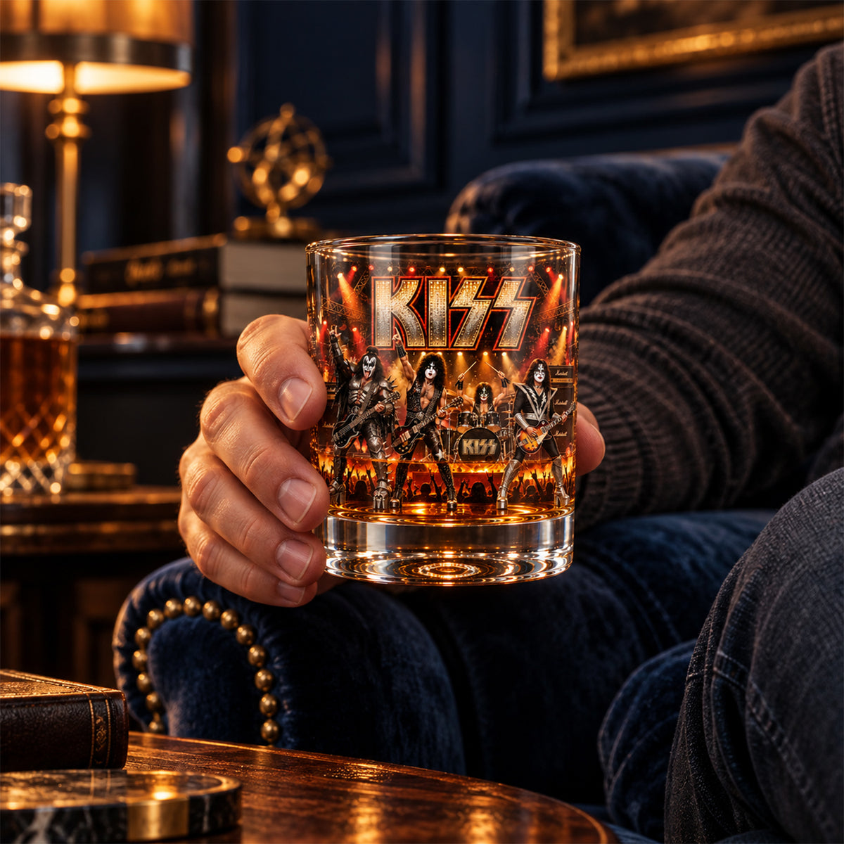 Rock and Roll All Nite – KISS Band Inspired Whiskey Glass