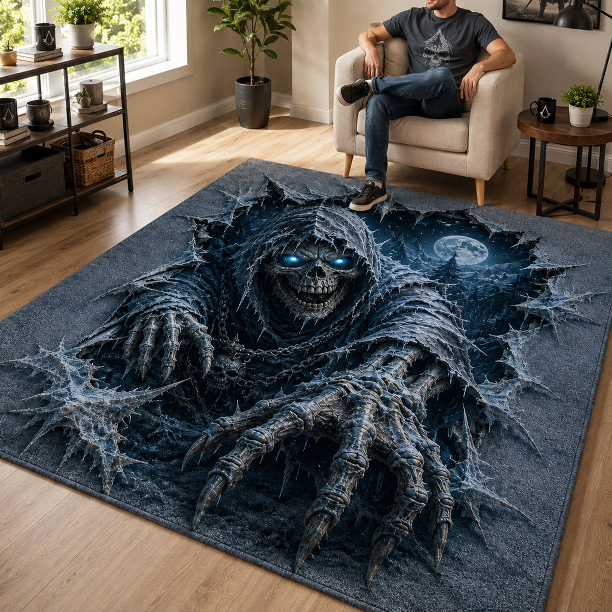Grim Reaper 3D Illusion Area Rug