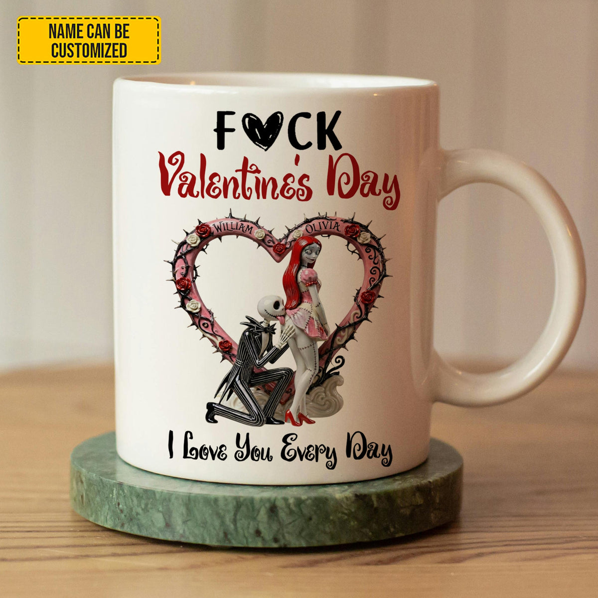 I Love You Every Day - Personalized Couple White Mug